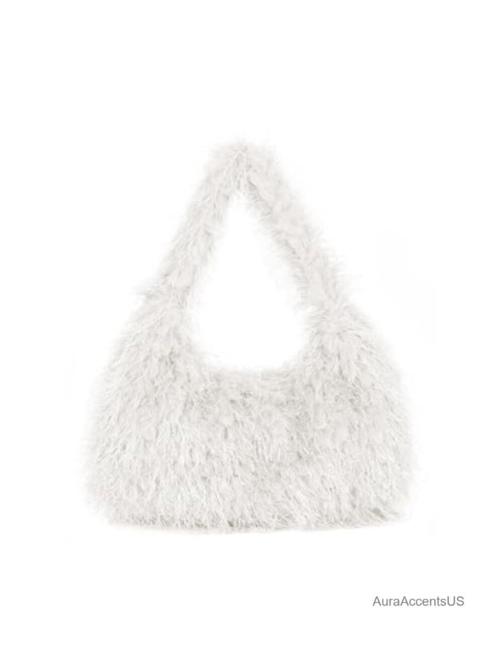 Fluffy Faux Fur Tote Handbag Plush Y2K Hobo Shoulder Bag